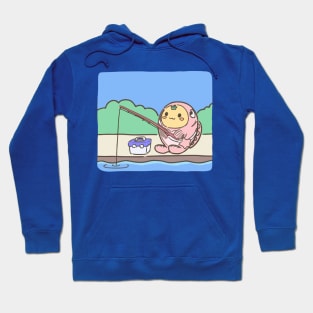 Pink Blob Friend Fishing Hoodie